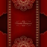 rood luxe achtergrond, met goud mandala ornament vector