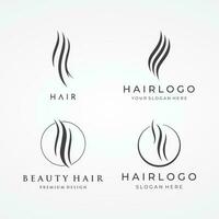 luxe en mooi haar- Golf abstract logo ontwerp.logo voor bedrijf, salon, schoonheid, kapper, zorg. vector