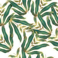 luxe groen en goud bloem patroon. hand- getrokken naadloos bloemen patroon voor mode, behang, omhulsel papier, achtergrond, kleding stof, textiel, kleding, en kaart ontwerp vector