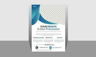 gezondheidszorg folder concept. kliniek folder ontwerp met geweldig lay-out, modern abstract medisch vlieger, kleurrijk spandoeken, folders. vector