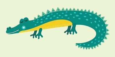 schattige cartoon alligator voor kinderen vector