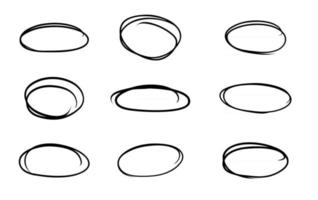 hand getrokken cirkel lijn schets bericht notitie ronde cirkels vector