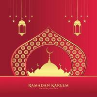 gelukkige ramadan kareem groet achtergrond sjabloon gratis vector