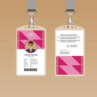 roze elegante identiteitskaart ontwerpsjabloon vector