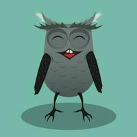 schattig gelukkig baby uil mascotte kawaii tekenfilm vogel illustratie vector