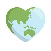 hart vormig aarde. milieu zorg. opslaan en liefde de planeet. vector