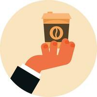hand- Holding een koffie drankje, geïsoleerd achtergrond. vector