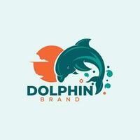 dolfijn merk logo vector