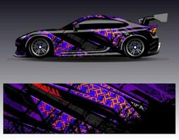 auto wrap ontwerp vector. grafische abstracte streep racen achtergrond kit ontwerpen voor wrap voertuig race auto rally avontuur en livery vector