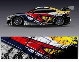 auto wrap ontwerp vector. grafische abstracte streep racen achtergrond kit ontwerpen voor wrap voertuig race auto rally avontuur en livery vector