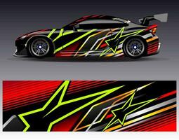 auto wrap ontwerp vector. grafische abstracte streep racen achtergrond kit ontwerpen voor wrap voertuig race auto rally avontuur en livery vector