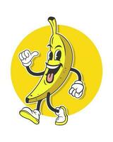 banaan mascotte vector kunst, illustratie, icoon en grafisch