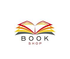 boek winkel icoon, bibliotheek op te slaan of boekhandel symbool vector