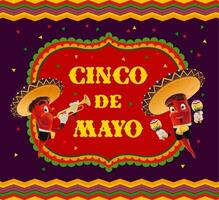 cinco de mayo vector poster, tekenfilm mariachi band