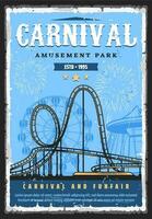 amusement park rol achtbaan, kermis carnaval vector