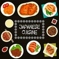 Japans voedsel restaurant maaltijden menu vector Hoes