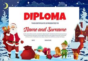 Kerstmis diploma voor kinderen, kind certificaat vector