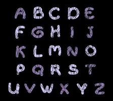 hoofdstad gekleurde vrolijk mozaïek- alfabet brieven illustratie in tekening stijl. geïsoleerd vector brieven Aan een wit achtergrond.