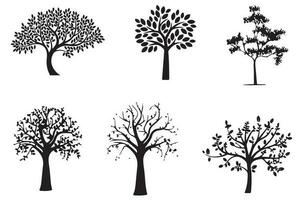 dood en droog boom silhouetten verzameling reeks illustratie vector kunst ontwerp