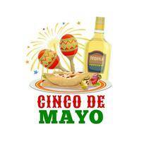 cinco de mayo vakantie vector voedsel en drinken