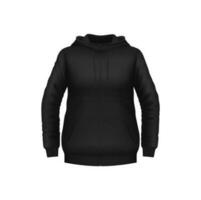 capuchon, zwart sweater realistisch vector mockup