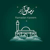 vector illustratie van Ramadan kareem. appy Ramadan kareem grafisch ontwerp concept voor de certificaten, banners en folder. vertalen van Arabisch Ramadan kareem