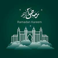 vector illustratie van Ramadan kareem. appy Ramadan kareem grafisch ontwerp concept voor de certificaten, banners en folder. vertalen van Arabisch Ramadan kareem