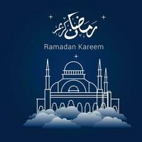 vector illustratie van Ramadan kareem. appy Ramadan kareem grafisch ontwerp concept voor de certificaten, banners en folder. vertalen van Arabisch Ramadan kareem