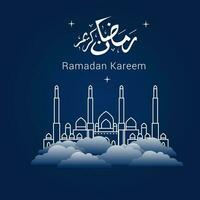 vector illustratie van Ramadan kareem. appy Ramadan kareem grafisch ontwerp concept voor de certificaten, banners en folder. vertalen van Arabisch Ramadan kareem