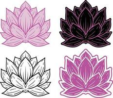 reeks van lotus bloemen vector illustraties