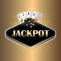 jackpot casino gokspel met creatieve vectorillustratie van speelkaarten vector