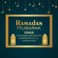 ramadan mubarak vectorillustratie met islamitische gouden lantaarn vector