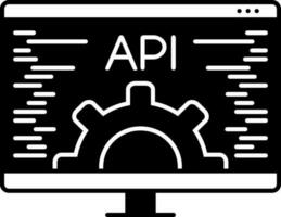 solide icoon voor api vector