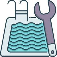 kleur icoon voor zwembad onderhoud vector