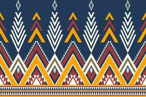 etnisch meetkundig grens patroon. kleurrijk aztec Navajo meetkundig vorm naadloos patroon. etnisch zuidwesten patroon gebruik voor kleding stof, textiel, huis decoratie elementen, bekleding, inpakken, enz. vector