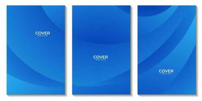 reeks van flyers met abstract blauw Golf helling achtergrond. vector eps10.
