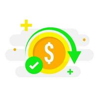 cashback met succes beweerde concept illustratie vlak ontwerp vector eps10. modern grafisch element voor landen bladzijde, informatie of bericht ui, infografisch, icoon