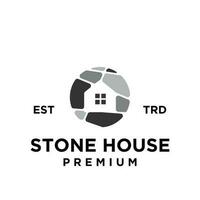 steen huis logo icoon ontwerp illustratie vector