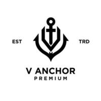 v anker brief eerste ontwerp icoon logo vector