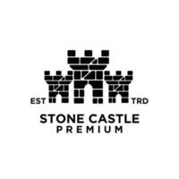 steen kasteel vesting logo icoon ontwerp illustratie vector