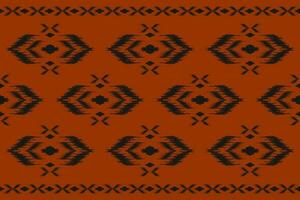 oranje tapijt tribal patroon kunst. etnisch ikat naadloos patroon traditioneel. Amerikaans, Mexicaans stijl. vector