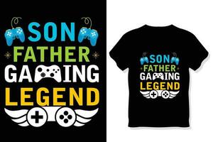 zoon vader gaming legende gaming t overhemd gamen citaten t overhemd gamer t overhemd ontwerp vector