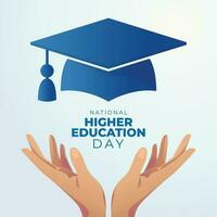 nationaal hoger onderwijs dag. nationaal hoger onderwijs dagachtergrond. diploma uitreiking hoed vector ontwerp. onderwijs vector illustratie.