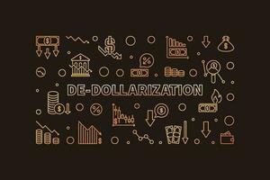 de-dollarisering vector concept horizontaal gouden banier - ons valuta dedollarisatie illustratie