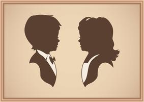 Schattige kinderen silhouetten illustratie vector