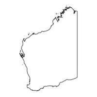 western Australië kaart, staat van Australië. vector illustratie.