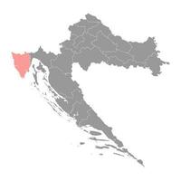 istrië kaart, onderverdelingen van Kroatië. vector illustratie.