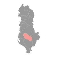 berat provincie kaart, administratief onderverdelingen van albanië. vector illustratie.
