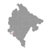 tivat gemeente kaart, administratief onderverdeling van Montenegro. vector illustratie.