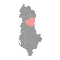 diber provincie kaart, administratief onderverdelingen van albanië. vector illustratie.